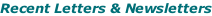Recent Letters & Newsletters